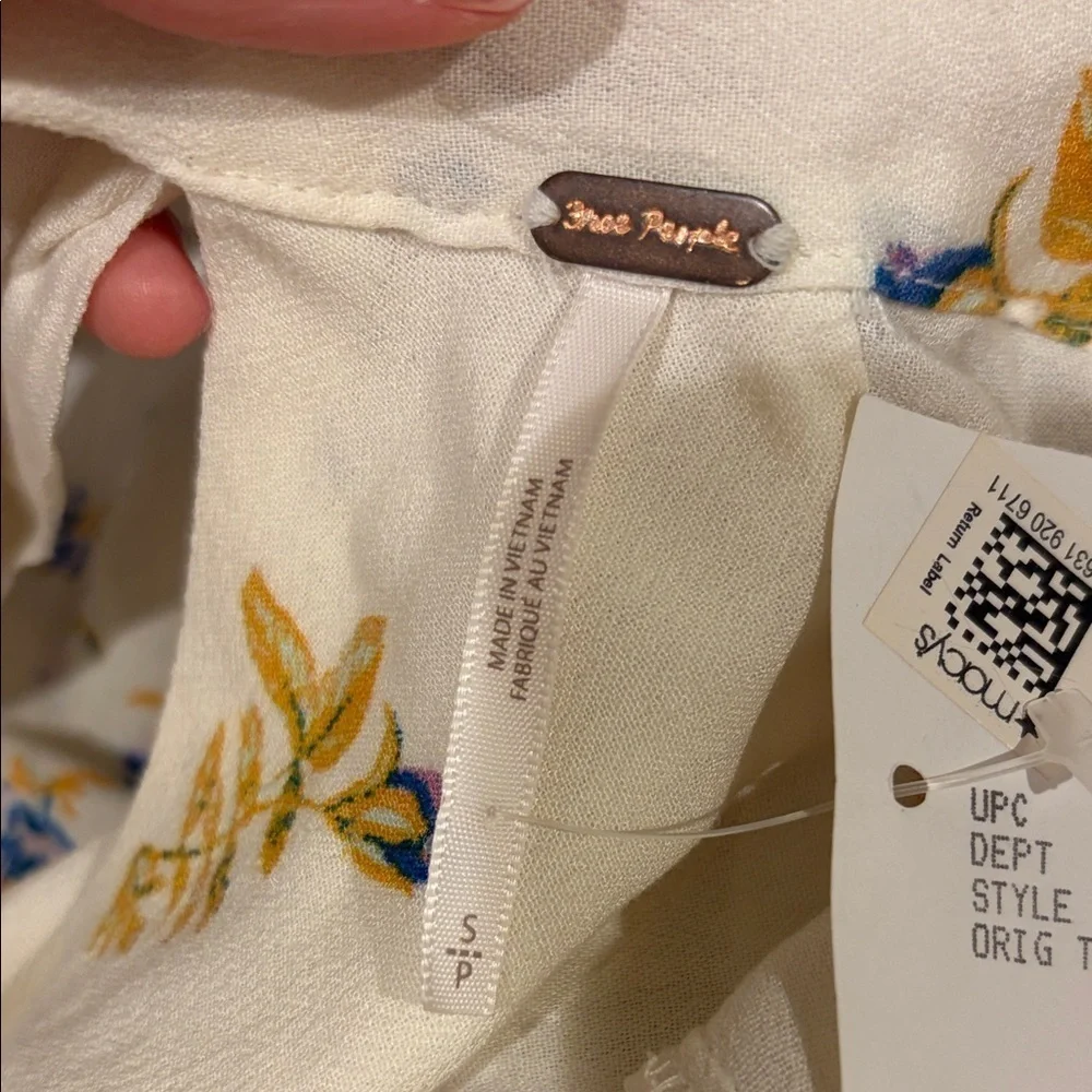 Free People Cream Tate Floral Backless Dress- NWT - Picture 8 of 10